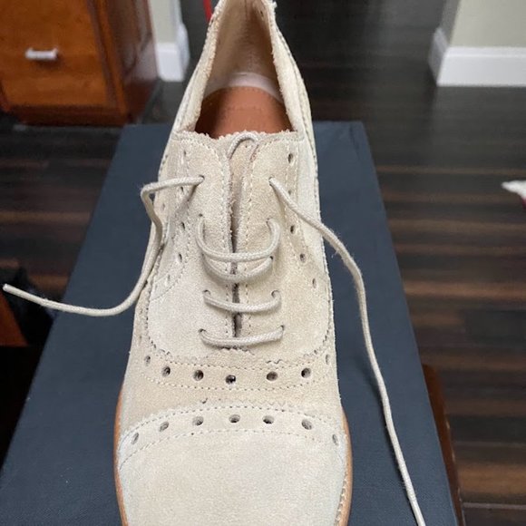 LOTTUSSE SUEDE LACE-UP Derby Oxford Brogues Beige EU 39 US 8.5 - Picture 5 of 11